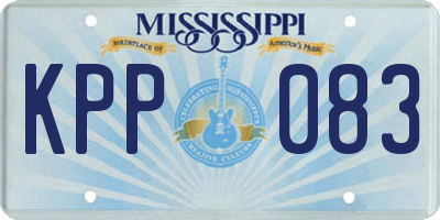 MS license plate KPP083