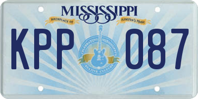 MS license plate KPP087