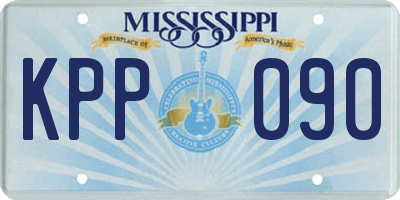 MS license plate KPP090