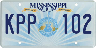 MS license plate KPP102