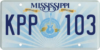 MS license plate KPP103