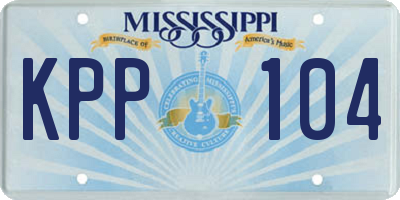 MS license plate KPP104
