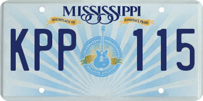 MS license plate KPP115