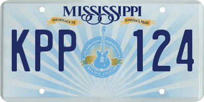MS license plate KPP124