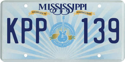 MS license plate KPP139