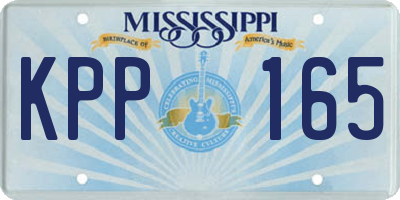 MS license plate KPP165
