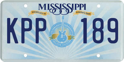 MS license plate KPP189
