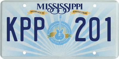 MS license plate KPP201