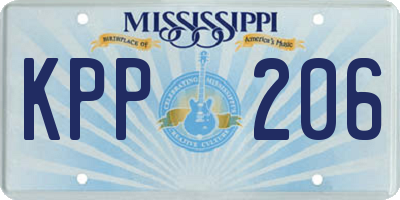 MS license plate KPP206