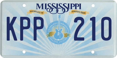 MS license plate KPP210