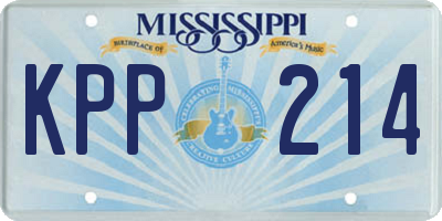 MS license plate KPP214