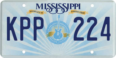 MS license plate KPP224