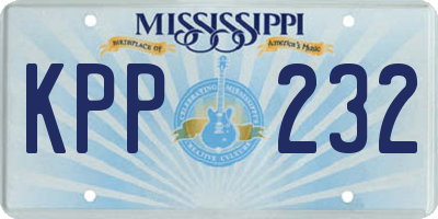 MS license plate KPP232