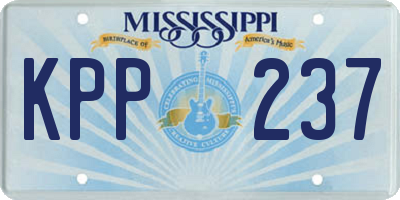 MS license plate KPP237