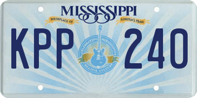 MS license plate KPP240