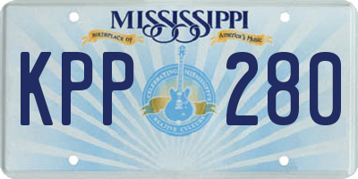 MS license plate KPP280