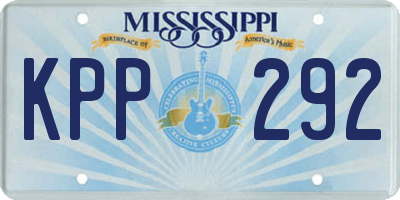 MS license plate KPP292