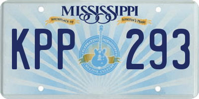 MS license plate KPP293