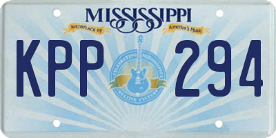 MS license plate KPP294