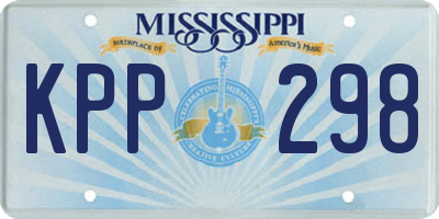 MS license plate KPP298