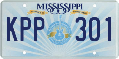 MS license plate KPP301