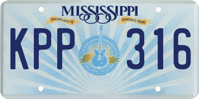 MS license plate KPP316