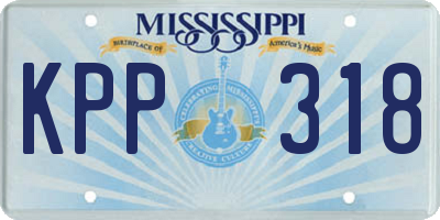 MS license plate KPP318