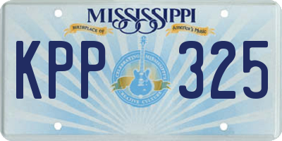 MS license plate KPP325