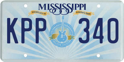 MS license plate KPP340