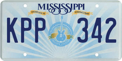 MS license plate KPP342