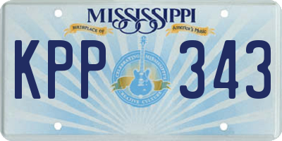 MS license plate KPP343