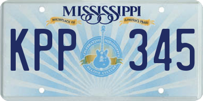 MS license plate KPP345