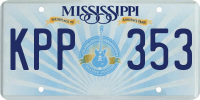 MS license plate KPP353