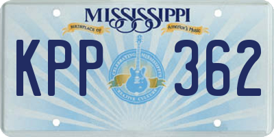 MS license plate KPP362