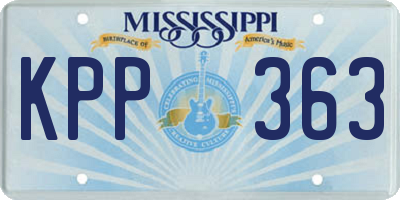 MS license plate KPP363