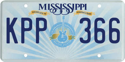 MS license plate KPP366