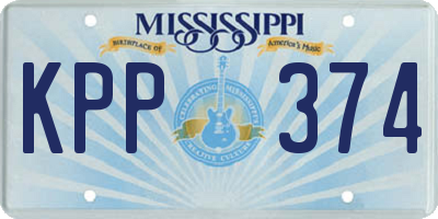 MS license plate KPP374
