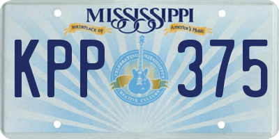 MS license plate KPP375