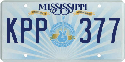 MS license plate KPP377