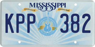 MS license plate KPP382