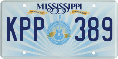 MS license plate KPP389