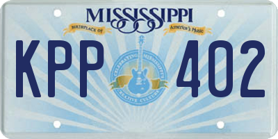 MS license plate KPP402