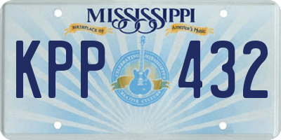 MS license plate KPP432