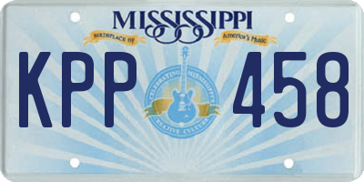 MS license plate KPP458