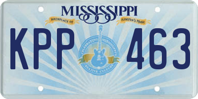 MS license plate KPP463