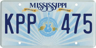 MS license plate KPP475