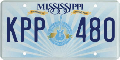 MS license plate KPP480
