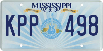 MS license plate KPP498