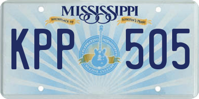 MS license plate KPP505