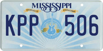 MS license plate KPP506